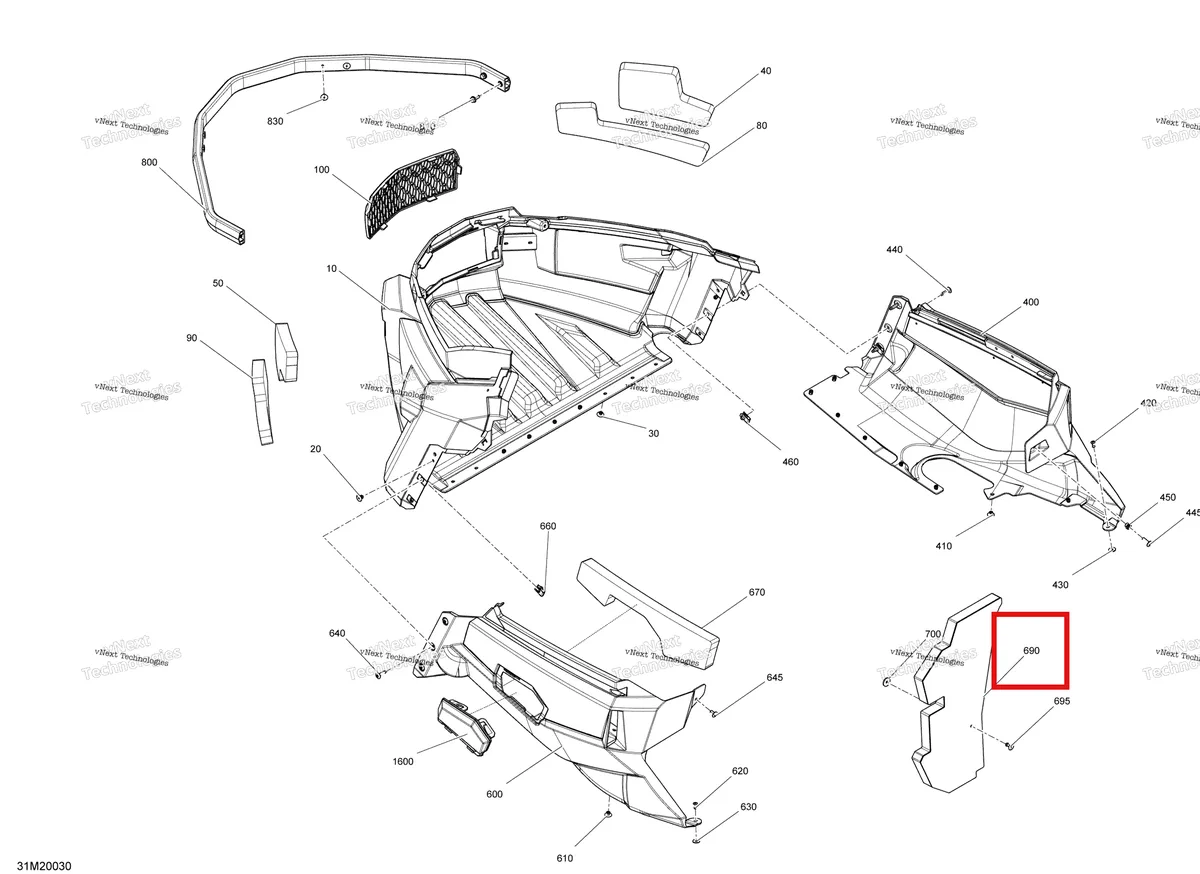 Деталь 502007209 на схеме узла 2020 Ski-Doo TUNDRA 600HO E-TEC Body - Bottom Pan