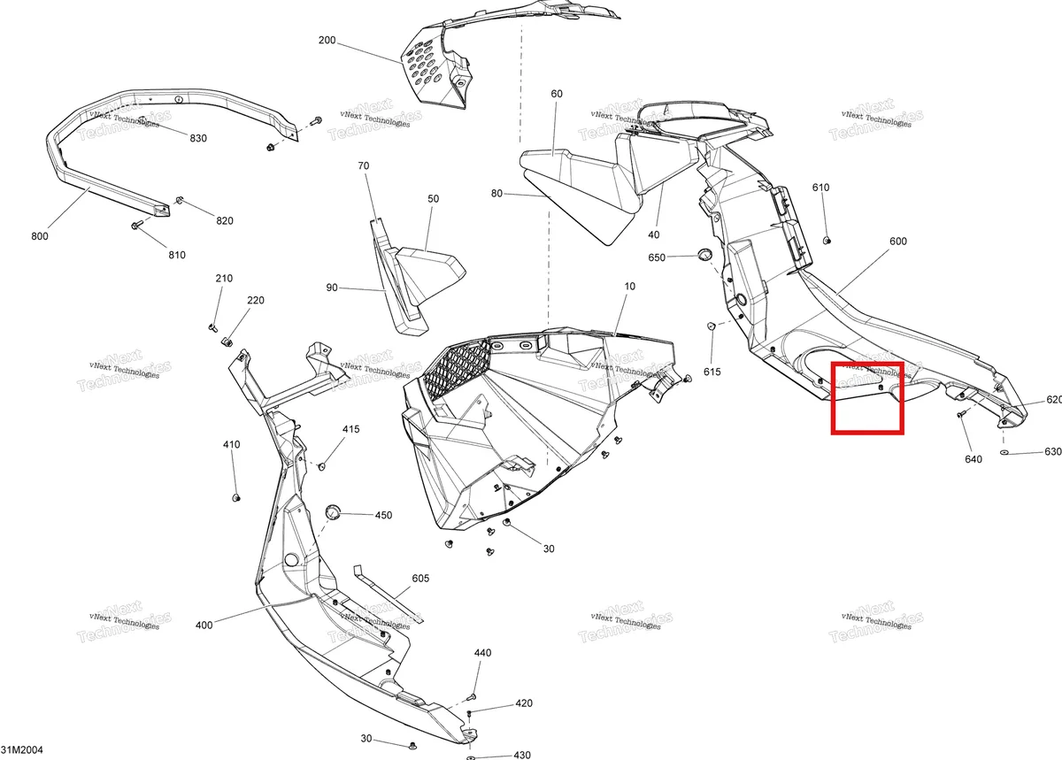 Деталь 502007211 (Деталь Upper Foam Lh) на схеме узла 2020 Ski-Doo EXPEDITION SPORT 550F Body - Bottom Pan