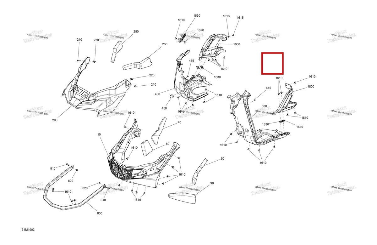 Деталь 502007263 на схеме узла 2019 Ski-Doo EXPEDITION SPORT 600 ACE Bottom Pan