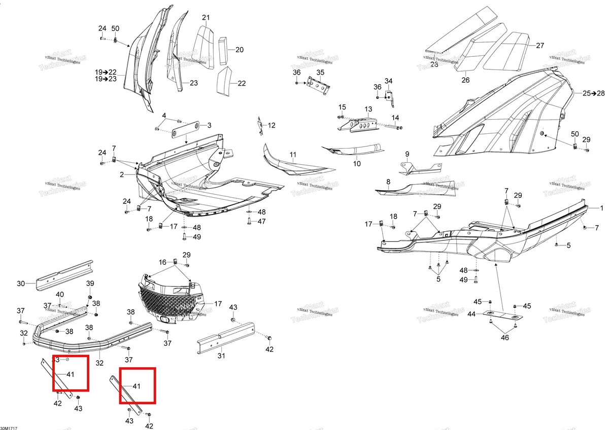 Деталь 502007382 (Деталь Bumper Support Swt) на схеме узла 2017 Ski-Doo SKANDIC - 2-STROKE - WT-SWT Bottom Pan