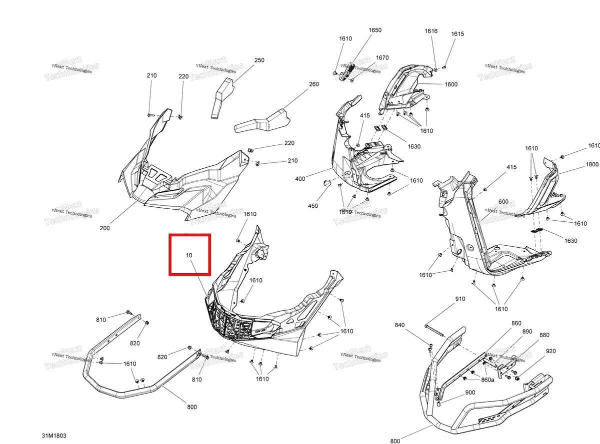 Деталь 502007396 (Деталь Yellow Bottom Pan) на схеме узла 2018 Ski-Doo RENEGADE 800R E-TEC Bottom Pan Renegade - 800R E-Tec