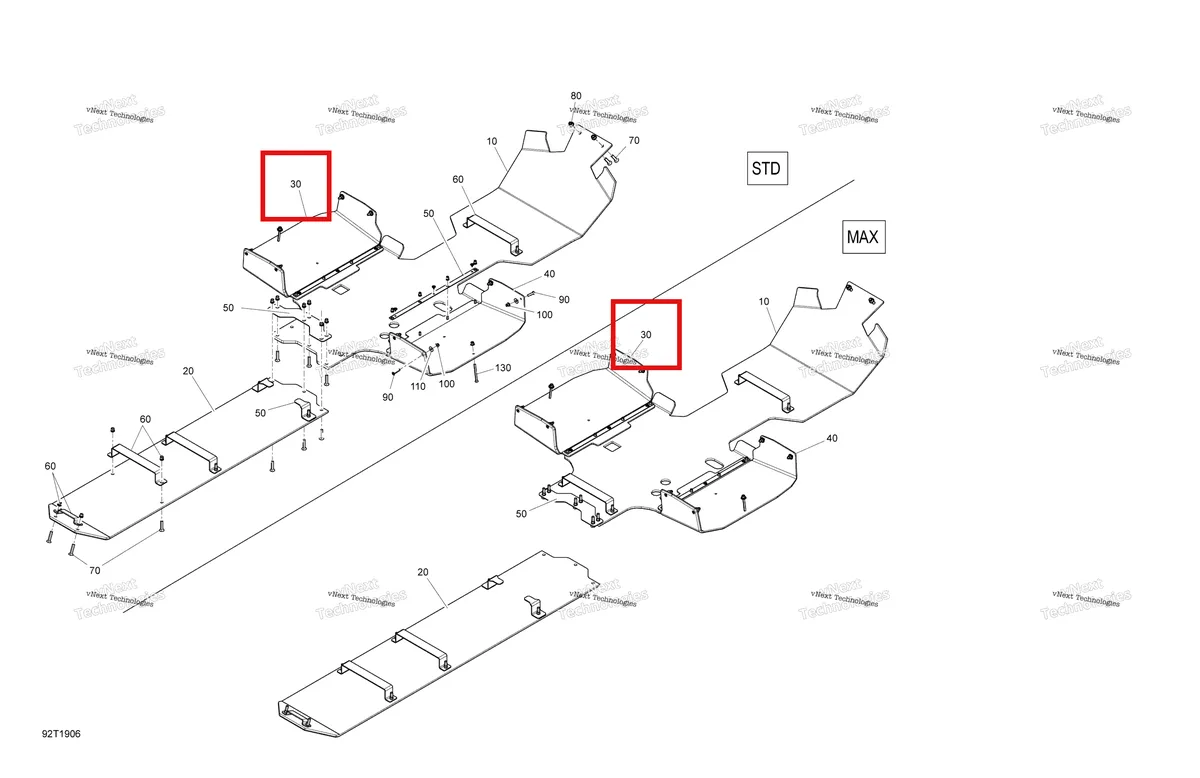 Деталь 502007452 на схеме узла 2019 Can-Am OUTLANDER MAX 6X6 - 650 EFI - T3 Skid Plate 6X6 1000 Efi - Skid Plate Option