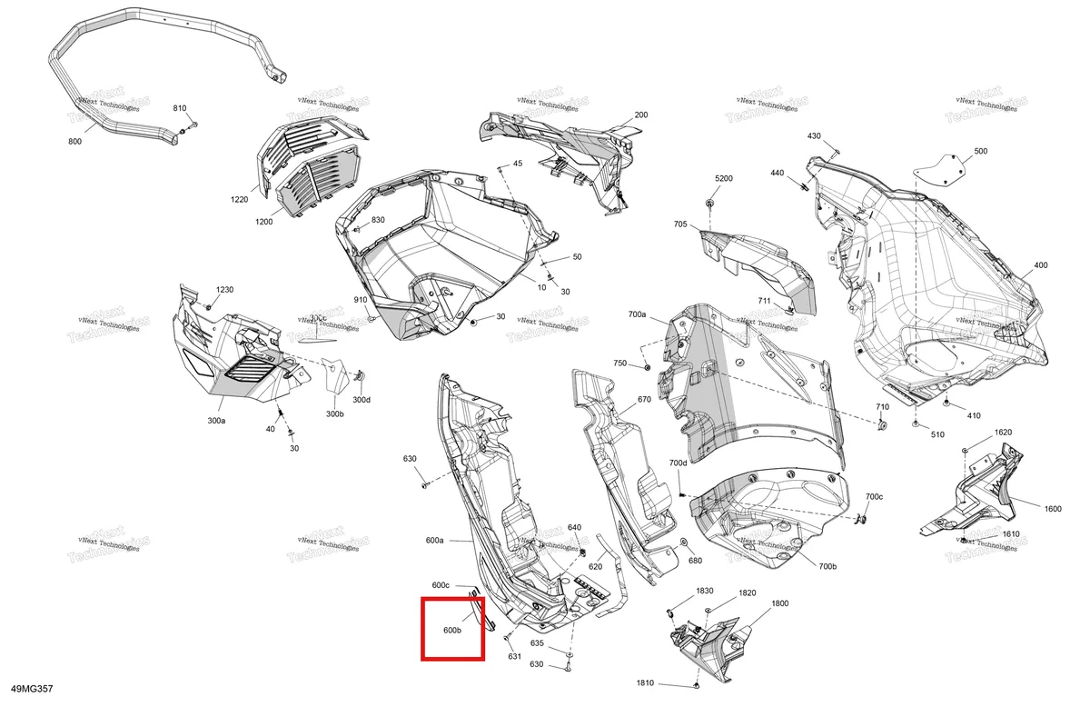 Деталь 502007676 на схеме узла 2027 Ski-Doo EXPEDITION - SPORT - 600 EFI - KAVA - Neo Yellow - 16X154X1.5CH Track Body - Bottom Pan