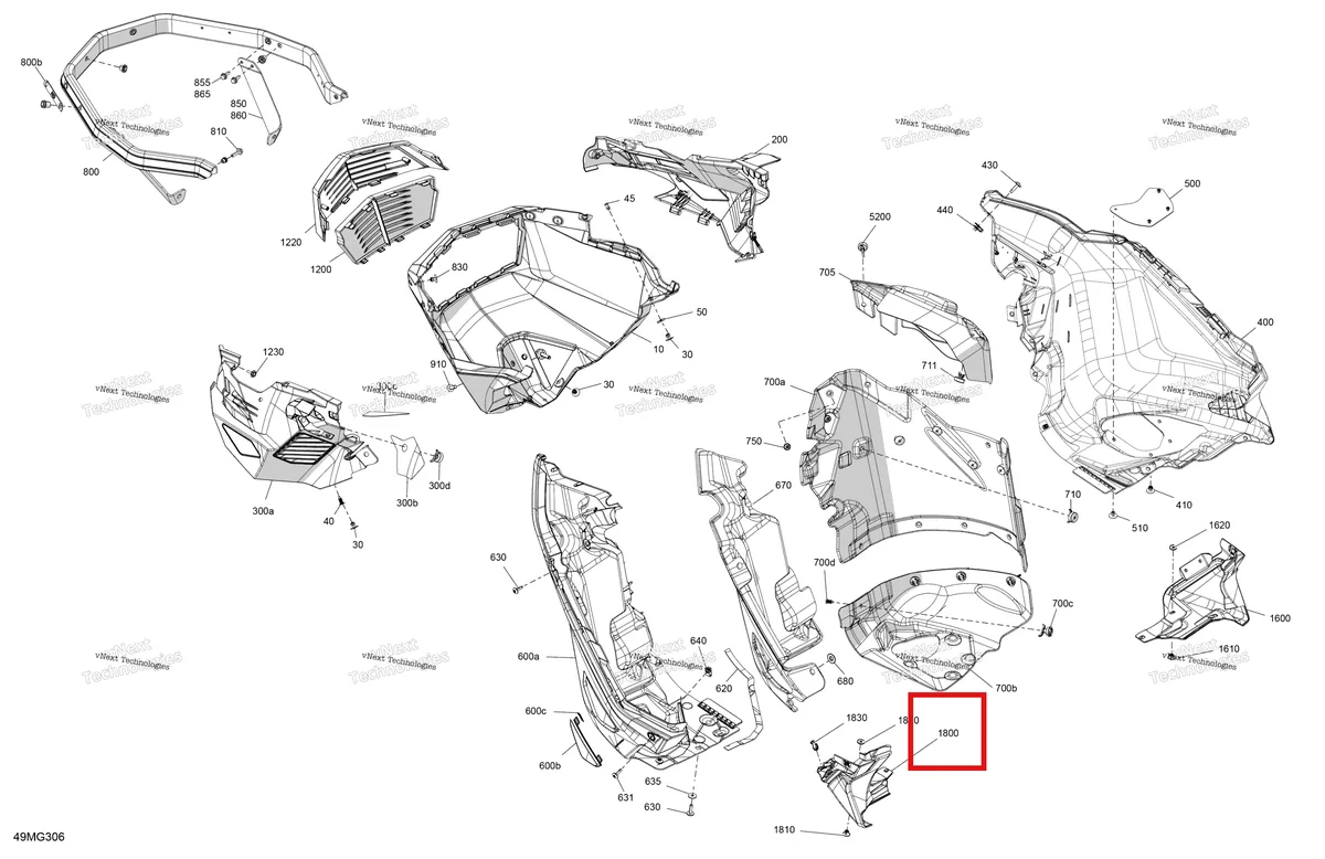 Деталь 502007717 на схеме узла 2027 Ski-Doo EXPEDITION - LE - 600R E-TEC - ABVD - Deep Black - 24X154X1.5CST Track Body - Bottom Pan