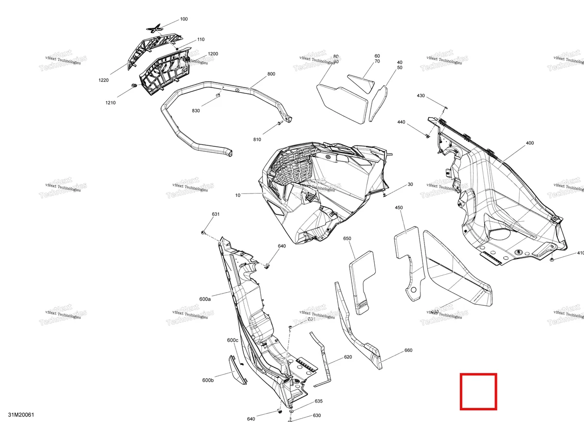 Деталь 502007742 на схеме узла 2020 Ski-Doo BACKCOUNTRY 850 E-TEC - XRS Body - Bottom Pan
