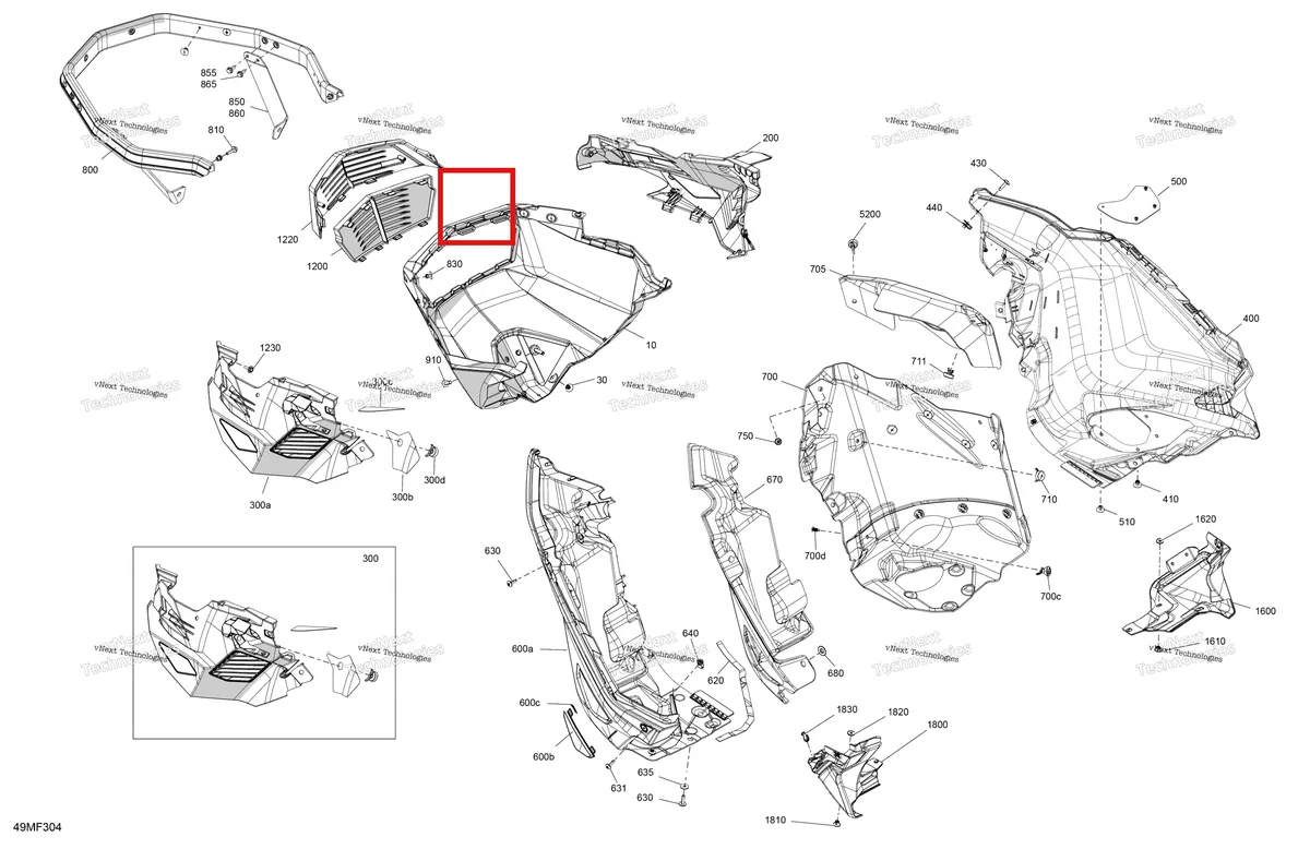 Деталь 502007762 на схеме узла 2026 Ski-Doo EXPEDITION - LE - 600R E-TEC - ABTA - Deep Black - 20X154X1.5CSS Track Body - Bottom Pan