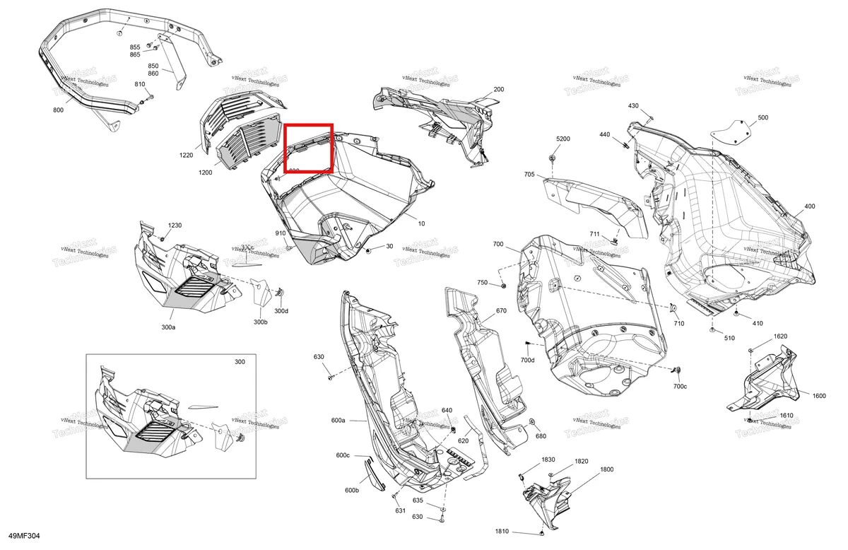 Деталь 502007763 на схеме узла 2026 Ski-Doo EXPEDITION - LE - 600R E-TEC - ABTA - Deep Black - 20X154X1.5CSS Track Body - Bottom Pan