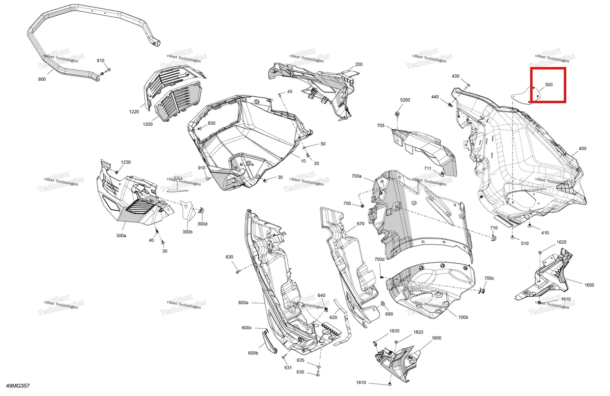 Деталь 502007868 на схеме узла 2027 Ski-Doo EXPEDITION - SPORT - 600 EFI - KAVA - Neo Yellow - 16X154X1.5CH Track Body - Bottom Pan