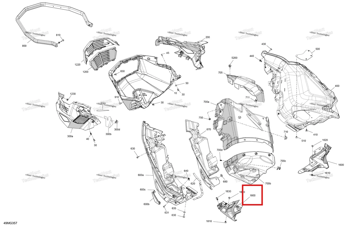 Деталь 502007872 на схеме узла 2027 Ski-Doo EXPEDITION - SPORT - 600 EFI - KAVA - Neo Yellow - 16X154X1.5CH Track Body - Bottom Pan