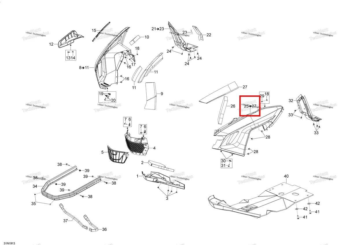 Деталь 502008000 на схеме узла 2020 Ski-Doo EXPEDITION SWT 900 ACE Body - Bottom Pan