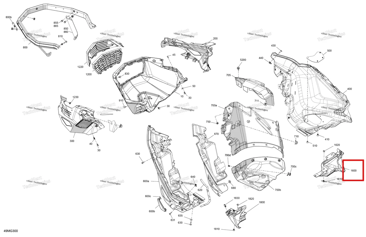 Деталь 502008023 на схеме узла 2027 Ski-Doo EXPEDITION - LE - 900 ACE - AAVA - Deep Black - 20X154X1.5CSS Track Body - Bottom Pan