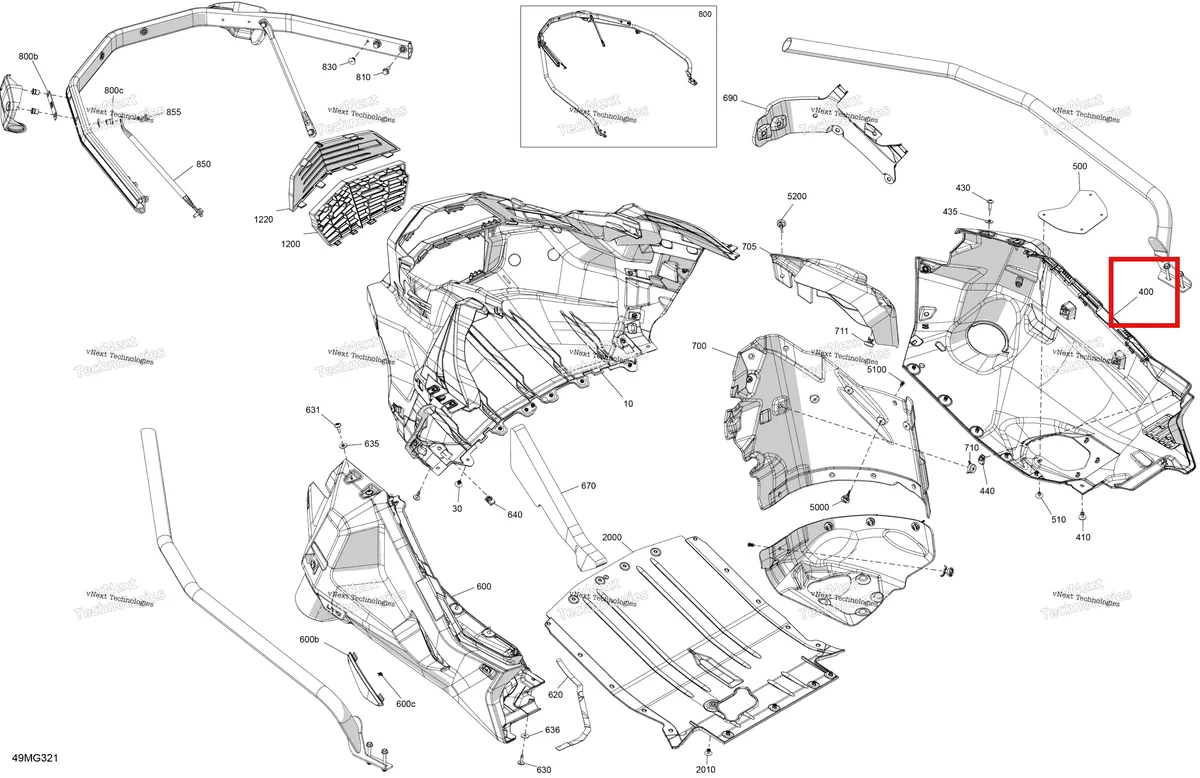 Деталь 502008102 на схеме узла 2027 Ski-Doo SKANDIC - LE - 900 ACE - AHVA - Deep Black - 20X154X1.5CSS Track Body - Bottom Pan