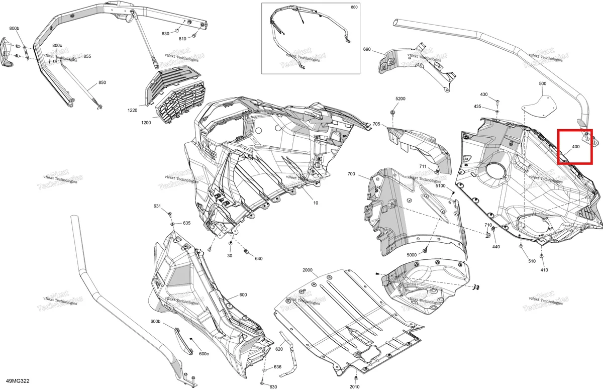 Деталь 502008103 на схеме узла 2027 Ski-Doo SKANDIC - SE - 900 ACE - ANVF - Airy Blue - 24X154X1.5ICST Track Body - Bottom Pan