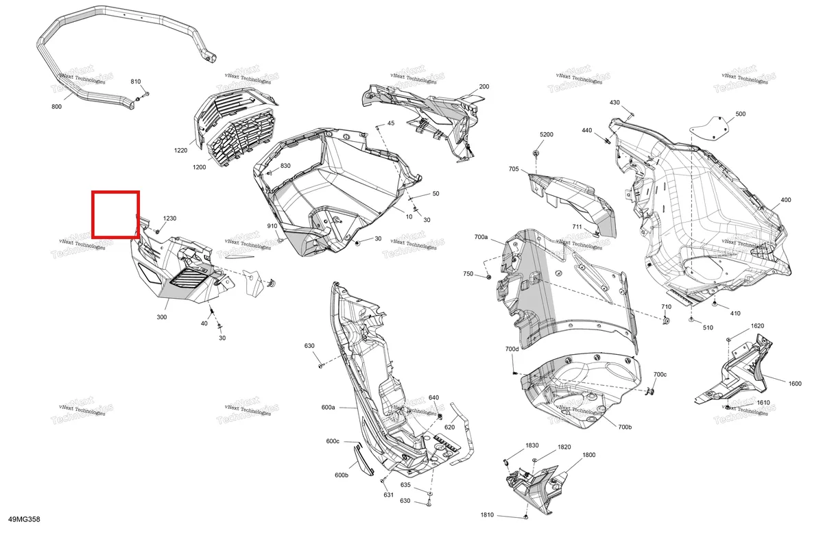 Деталь 502008174 на схеме узла 2027 Ski-Doo EXPEDITION - SPORT - 600 ACE - KCVA - Neo Yellow - 16X154X1.5CH Track Body - Bottom Pan