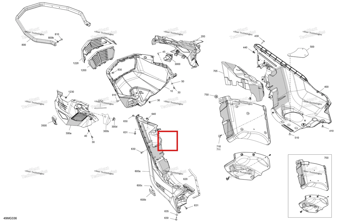 Деталь 502008245 на схеме узла 2027 Ski-Doo BACKCOUNTRY - SPORT - 600 EFI - UBVA - Neo Yellow - 16X146X2.0P Track Body - Bottom Pan
