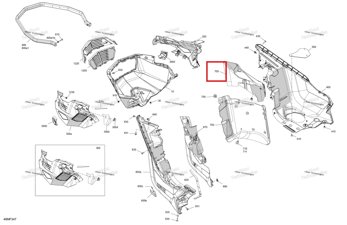 Деталь 502008254 на схеме узла 2026 Ski-Doo BACKCOUNTRY - Adrenaline - 850 E-TEC - UGTD - Catalyst Gray - 15X146X1.5S Track Body - Bottom Pan