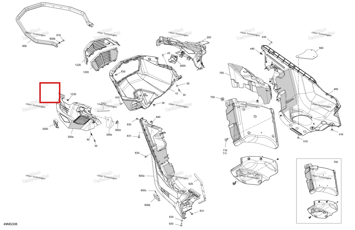 Деталь 502008342 на схеме узла 2027 Ski-Doo BACKCOUNTRY - SPORT - 600 EFI - UBVA - Neo Yellow - 16X146X2.0P Track Body - Bottom Pan