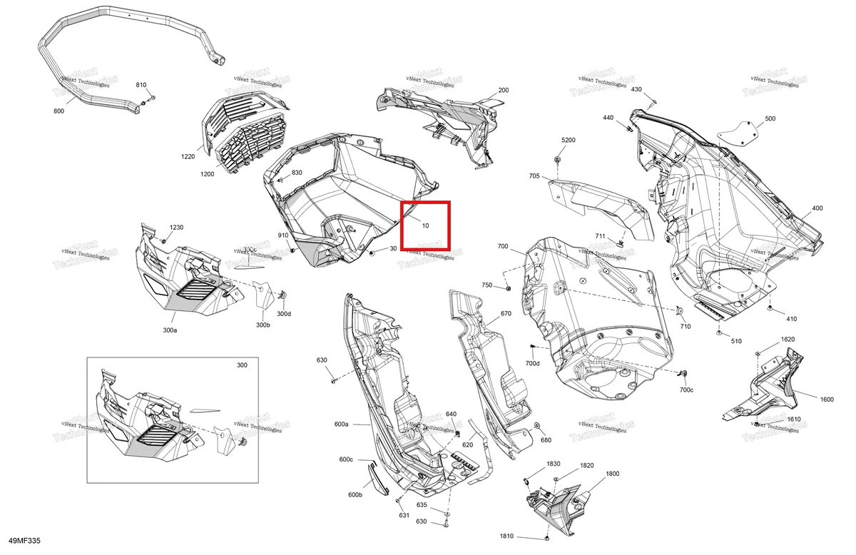 Деталь 502008645 на схеме узла 2026 Ski-Doo EXPEDITION - SPORT - 600 EFI - KATA - Neo Yellow - 16X154X1.5CH Track Body - Bottom Pan