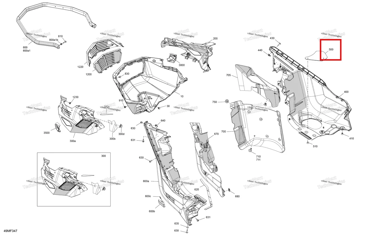 Схема применяемости: Пластина Ski-Doo Summit 850 E-TEC Turbo R X (2024) (502008690)