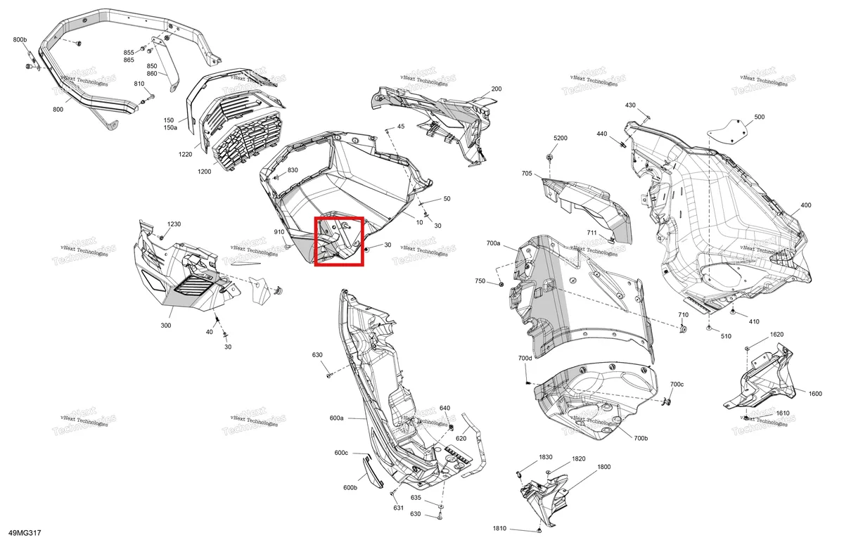 Деталь 502008704 на схеме узла 2027 Ski-Doo EXPEDITION - SE - 900 ACE - AEVG - Airy Blue - 20X154X1.8CST8 Track Body - Bottom Pan