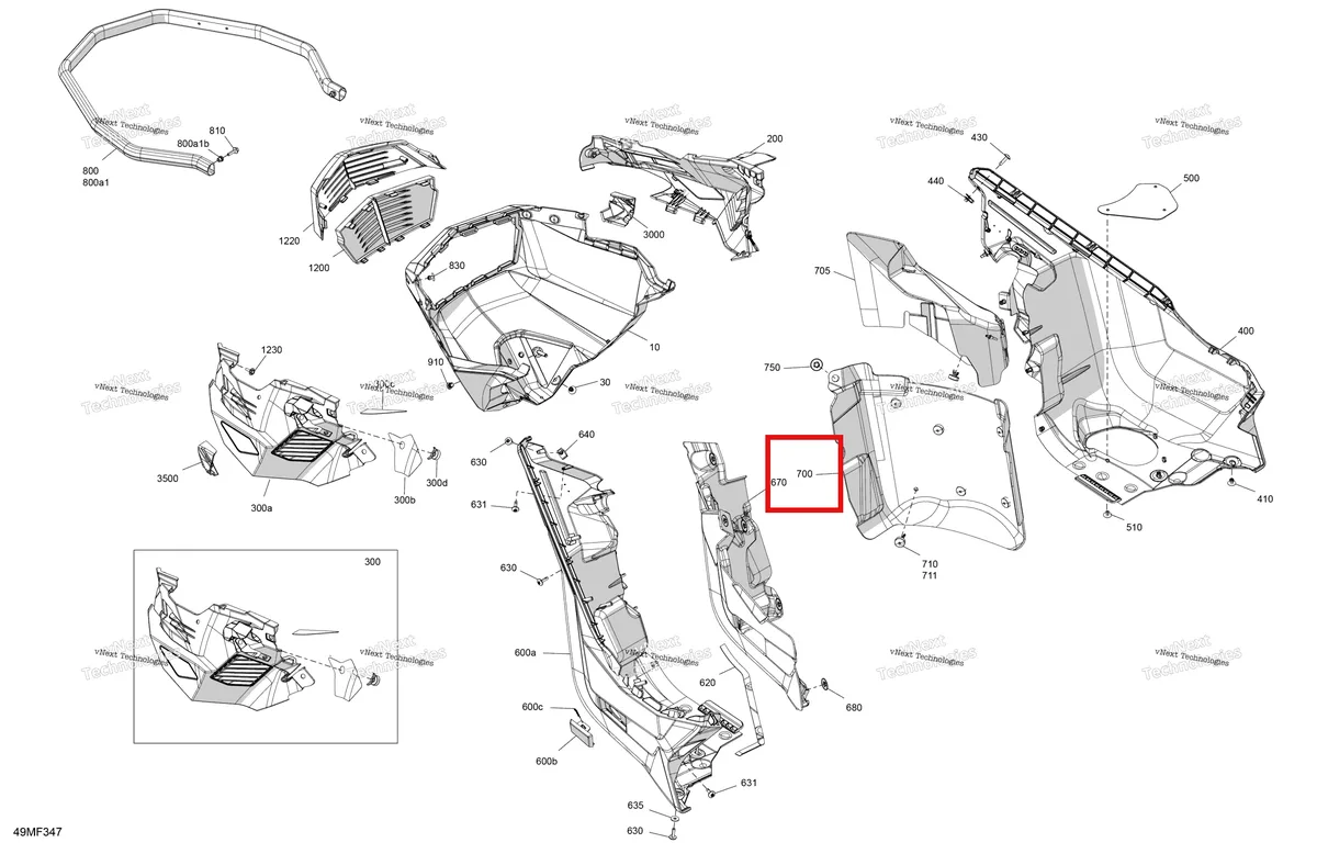Схема применяемости: Acoustic панель Ski-Doo Summit X 850 E-TEC Turbo R (2026) (502008754)