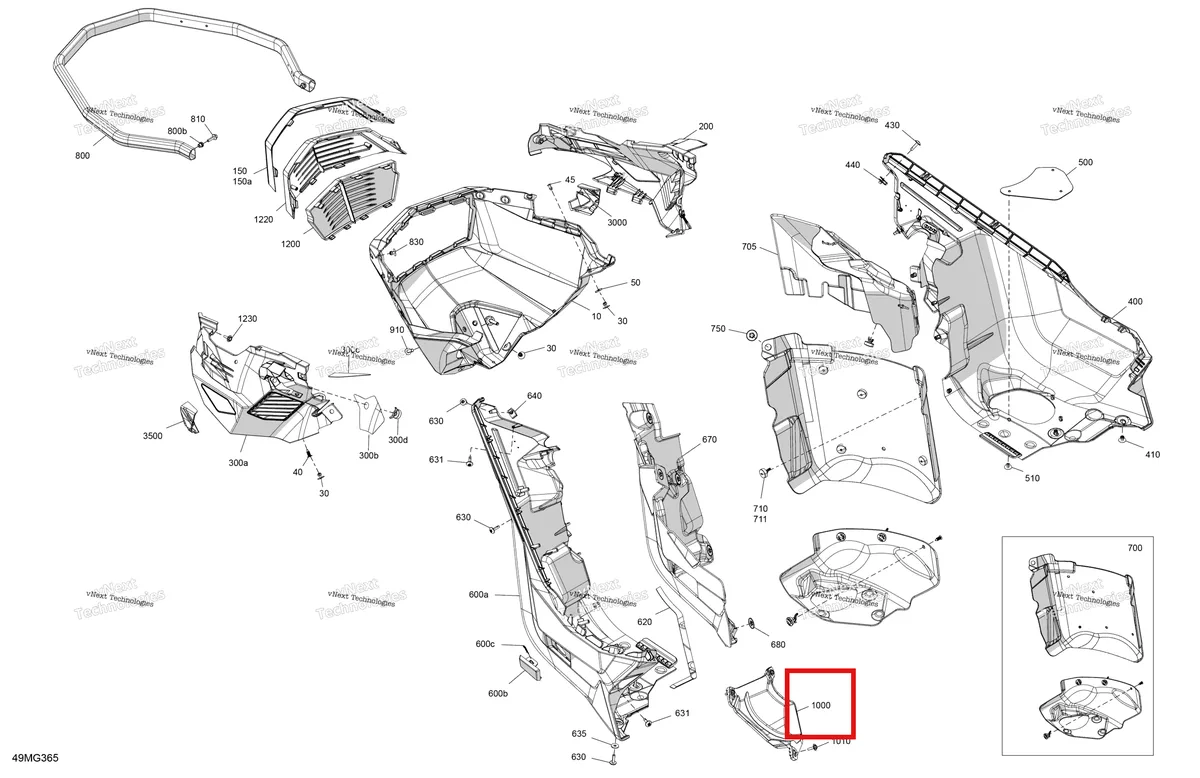 Деталь 502008780 на схеме узла 2027 Ski-Doo MXZ - X-RS with Competition package - 600RR E -TEC - UCVD - Circuit Yellow - 15X137X1.25SBRSII2P Track Body - Bottom Pan