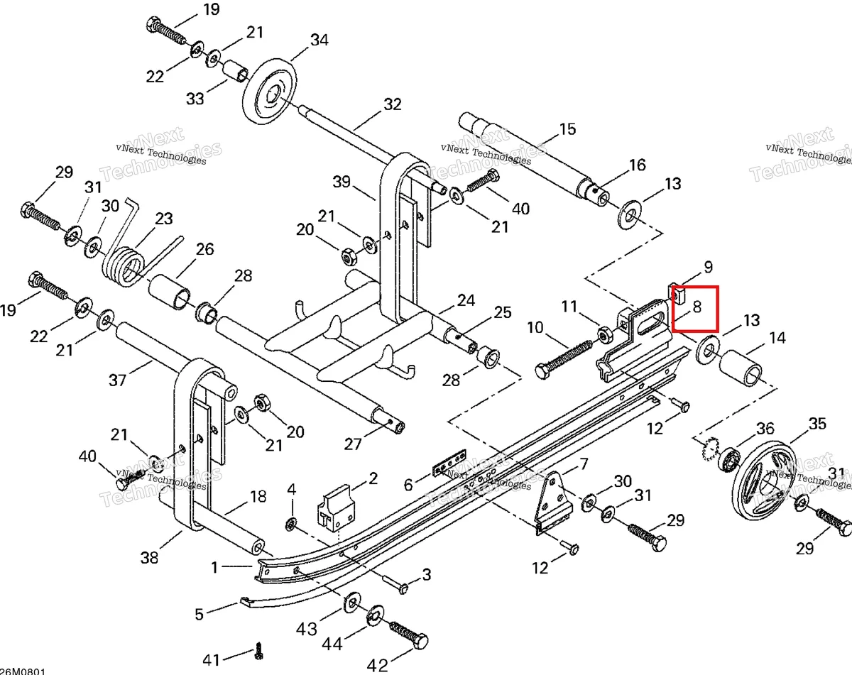 Деталь 503149800 на схеме узла 2008 Ski-Doo Mini Z Rear Suspension