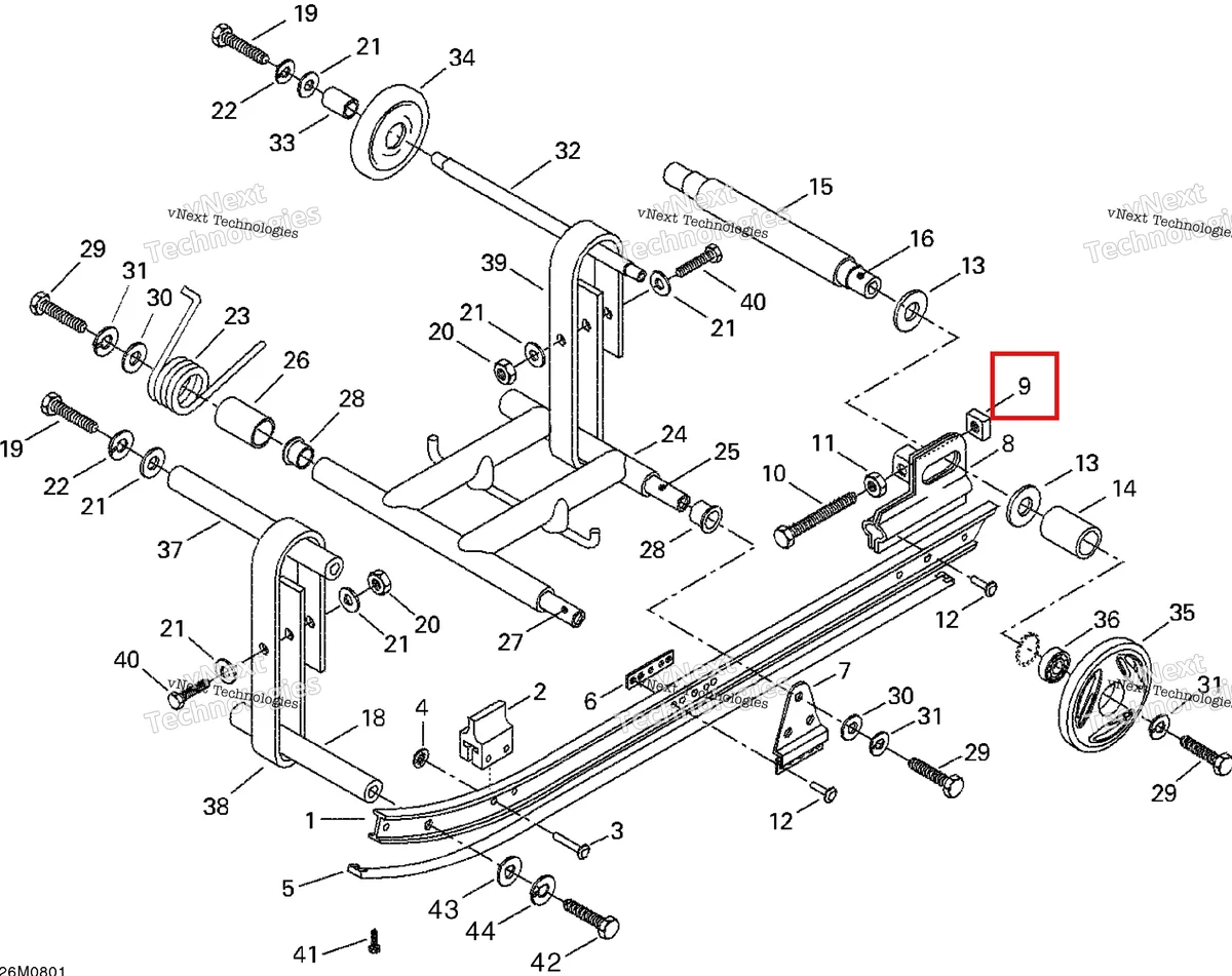 Деталь 503161500 на схеме узла 2008 Ski-Doo Mini Z Rear Suspension