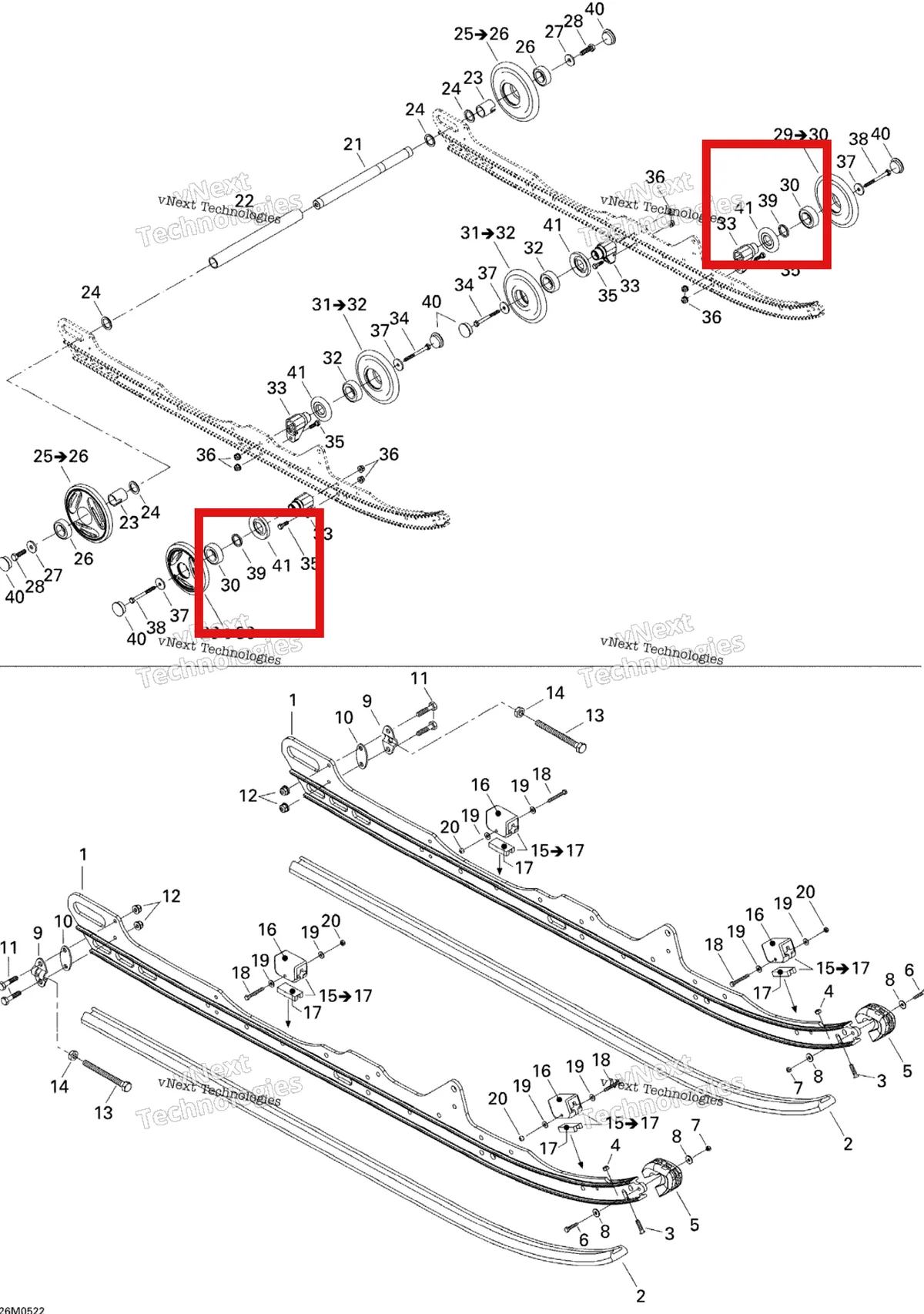 Деталь 503173700 на схеме узла 2005 Ski-Doo Expedition 550F Rear Suspension