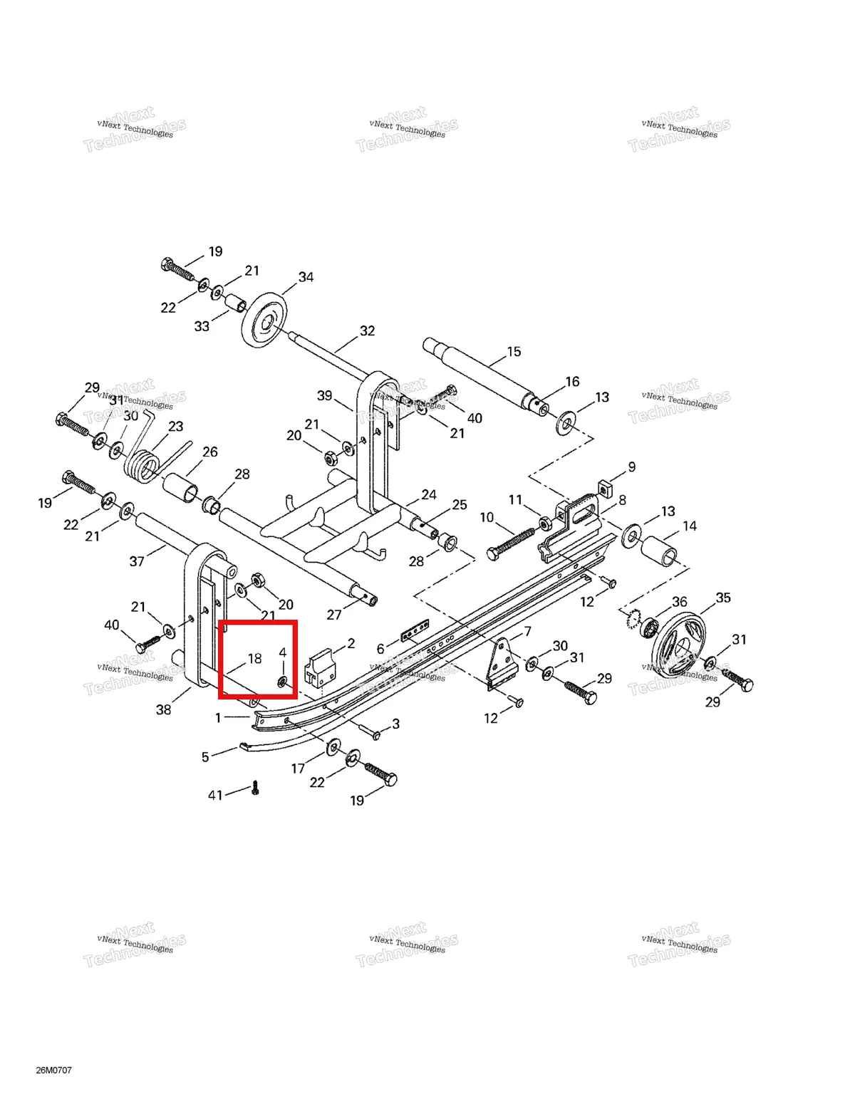 Деталь 503177200 на схеме узла 2007 Ski-Doo Mini Z Rear Suspension