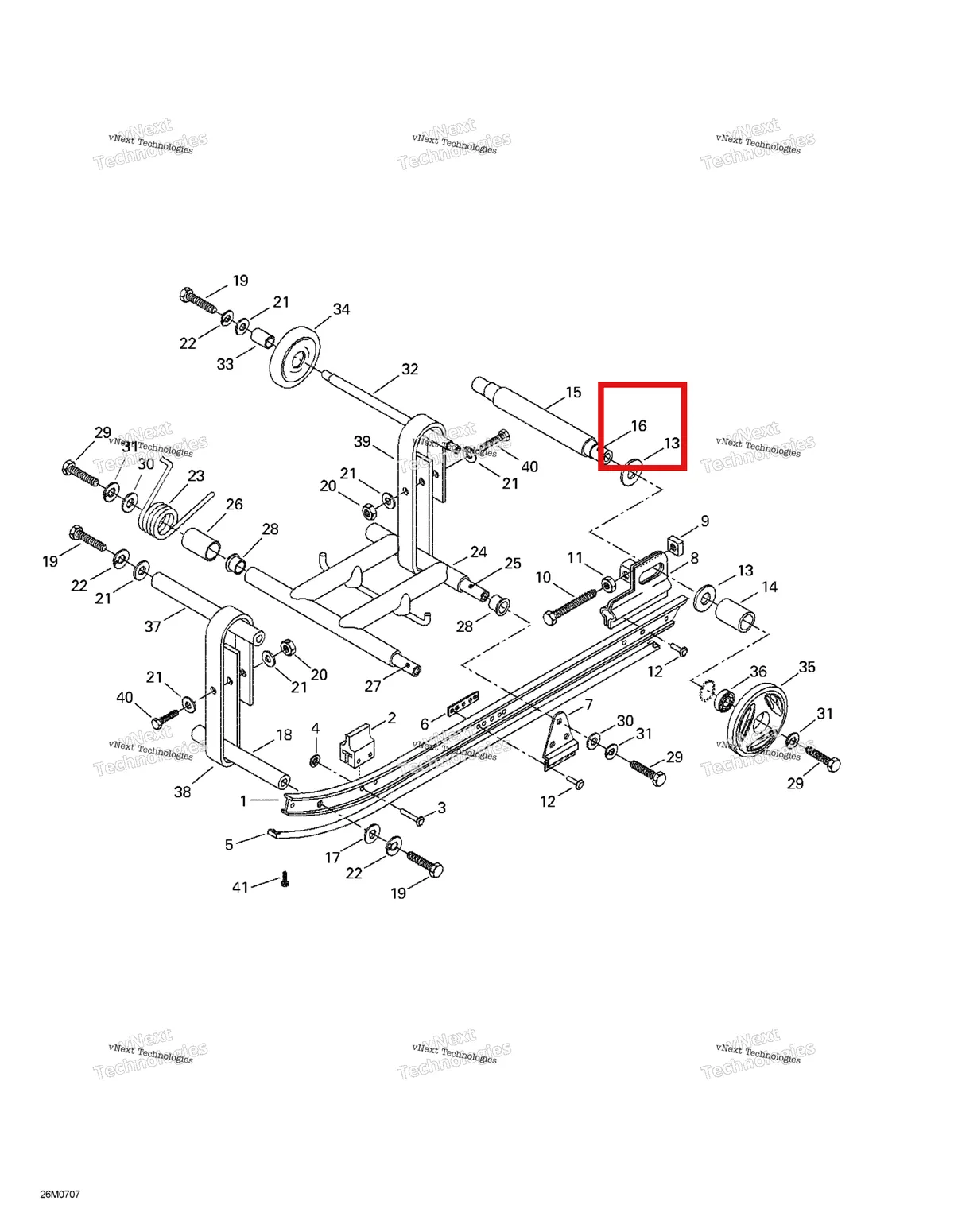 Деталь 503178100 на схеме узла 2007 Ski-Doo Mini Z Rear Suspension