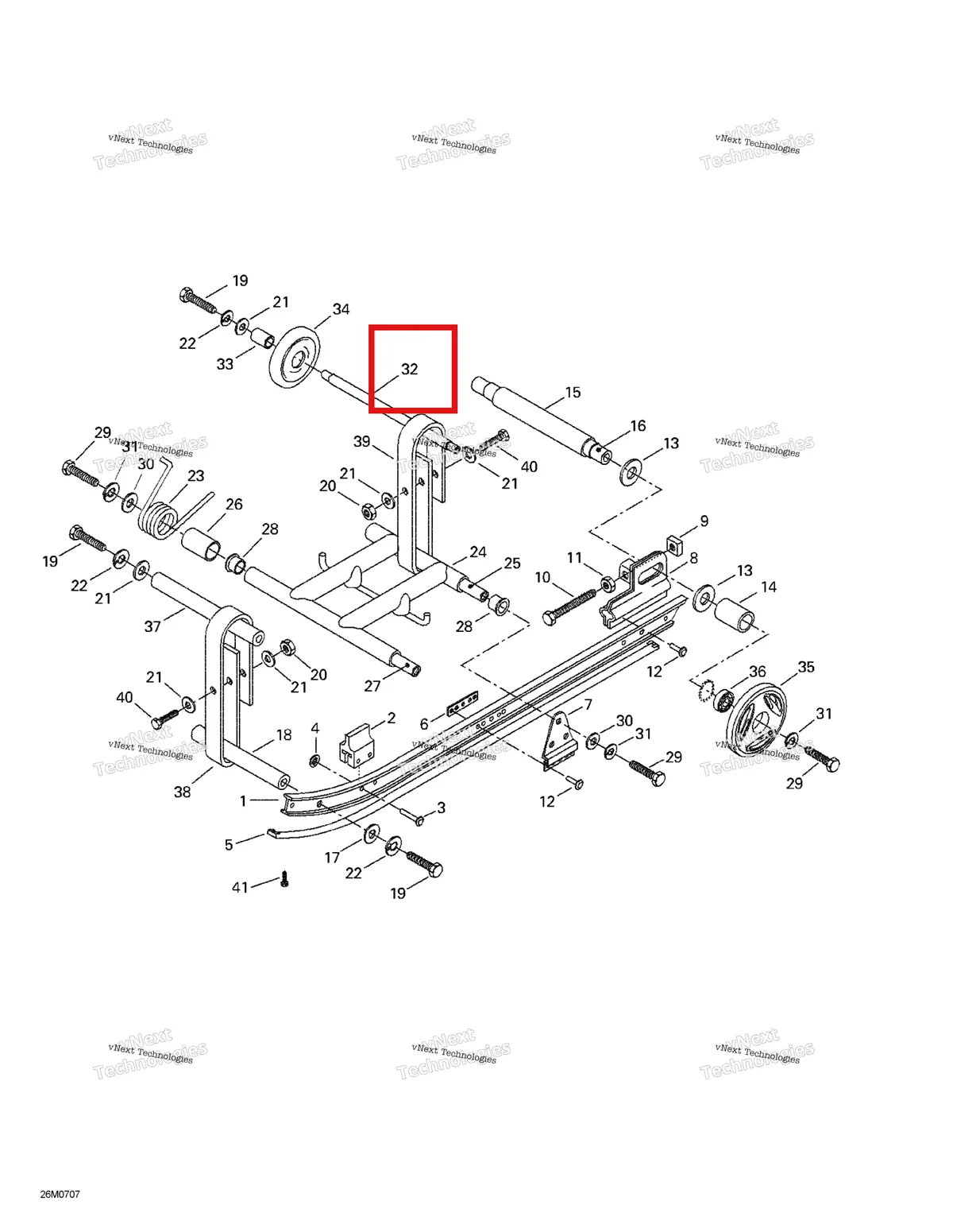 Деталь 503178200 на схеме узла 2007 Ski-Doo Mini Z Rear Suspension