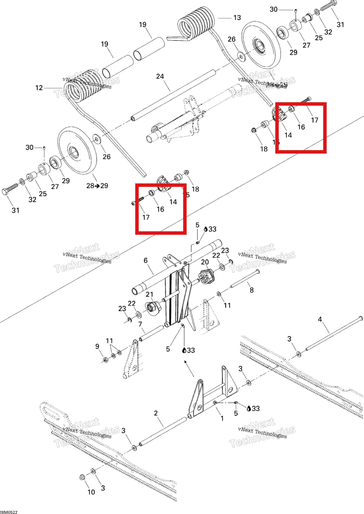 Деталь 503188929 на схеме узла 2005 Ski-Doo Expedition 550F Rear Arm