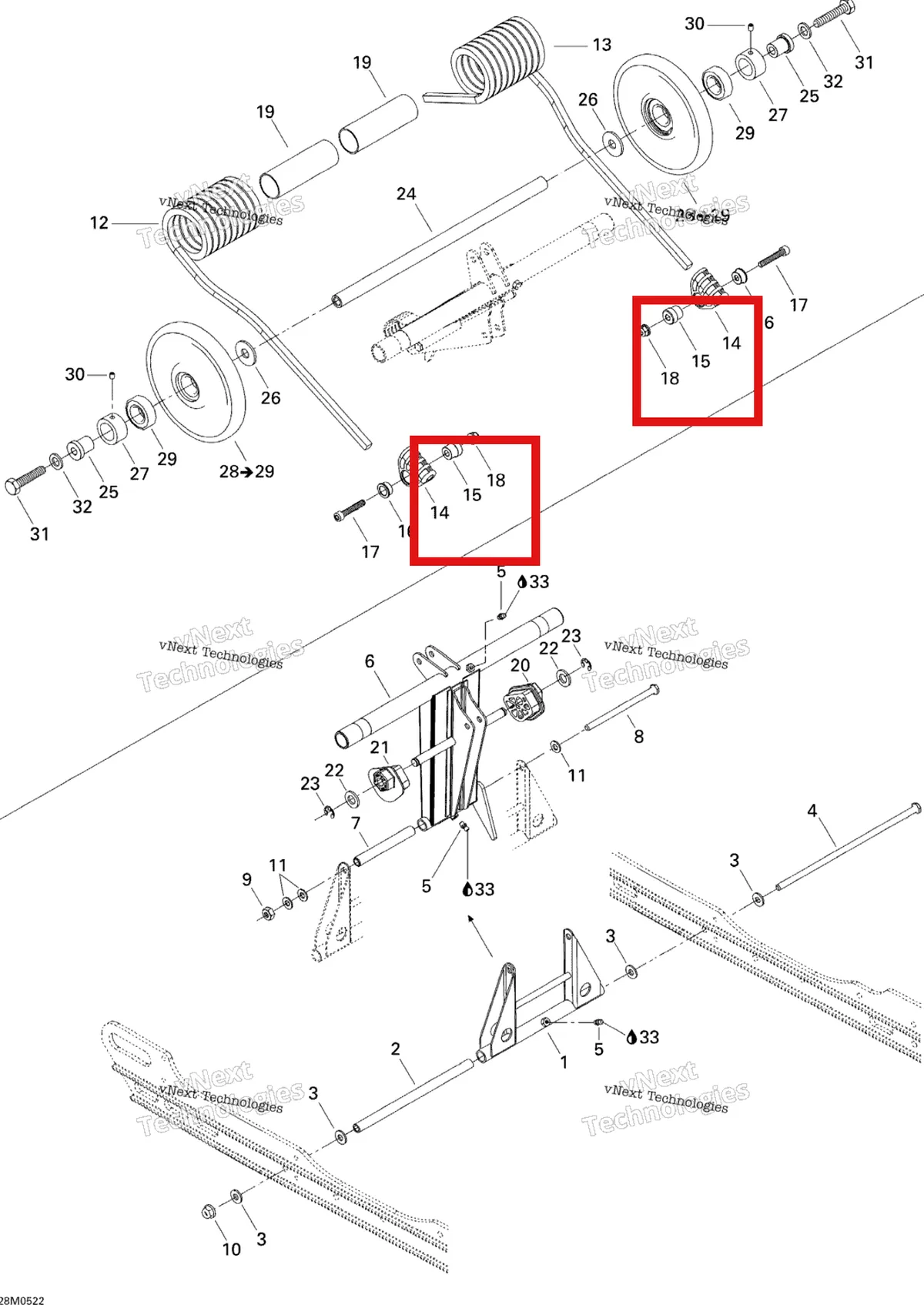 Деталь 503188934 на схеме узла 2005 Ski-Doo Expedition 550F Rear Arm