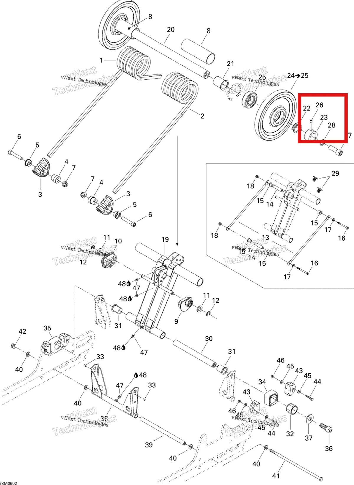 Деталь 503189147 на схеме узла 2005 Ski-Doo GSX 380F Rear Arm Gsx