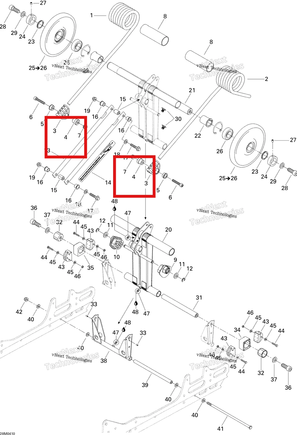 Деталь 503189232 на схеме узла 2004 Ski-Doo MX Z X 440 Racing Rear Arm