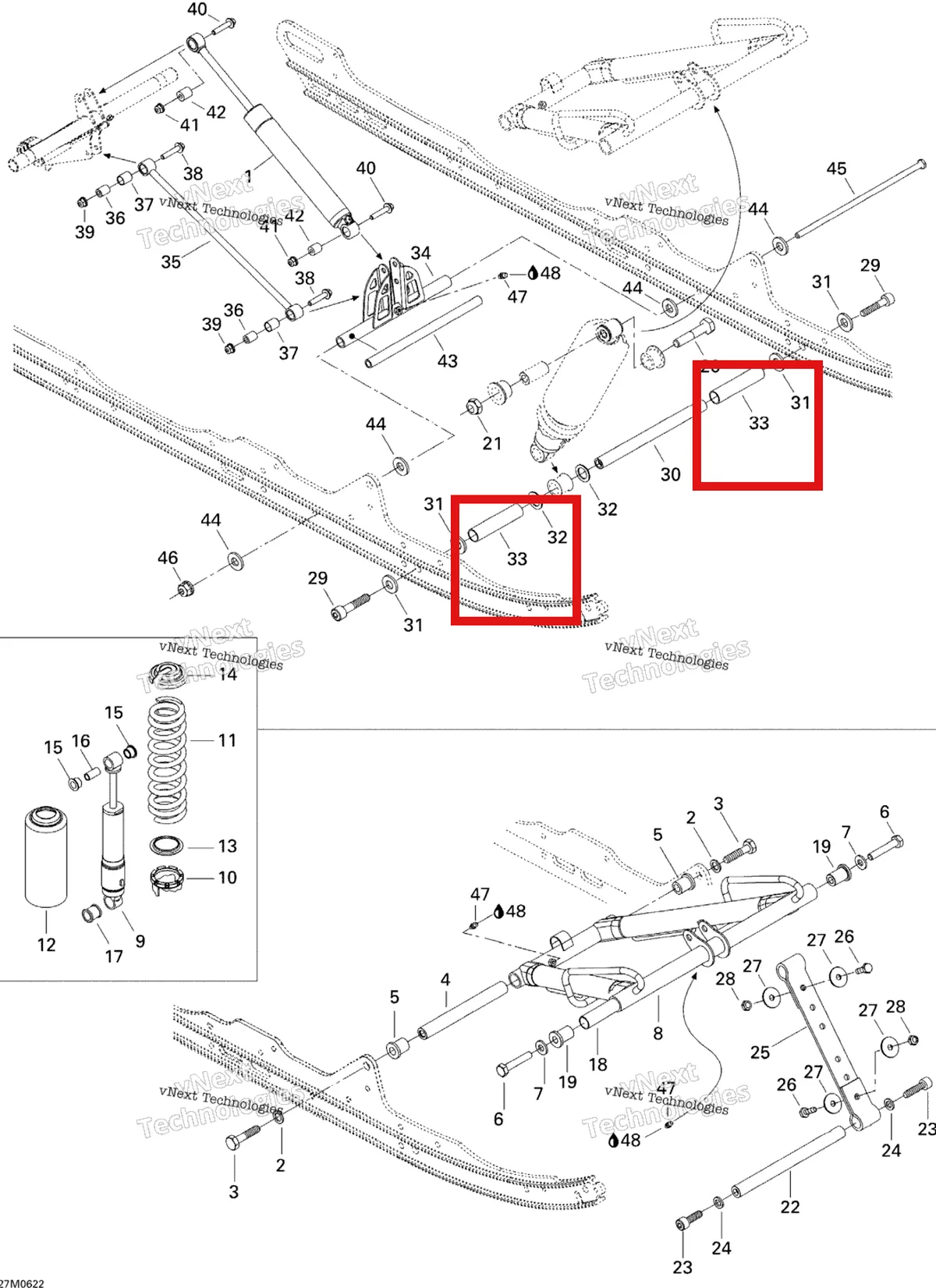 Деталь 503189274 на схеме узла 2006 Ski-Doo Expedition 550F Front Arm
