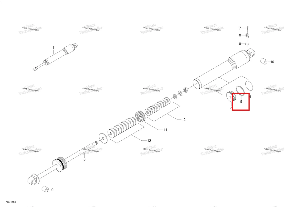 Деталь 503189308 (Кольцо поршневое) на схеме узла 2019 Ski-Doo EXPEDITION XTREME 800R E-TEC Front Shocks - 800R E-Tec