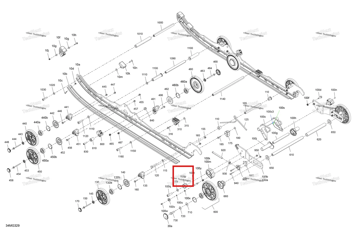 Деталь 503189488 (Деталь Block Guide) на схеме узла 2027 Ski-Doo EXPEDITION - SPORT - 600 ACE - KCVA - Neo Yellow - 16X154X1.5CH Track Suspension - Rear - Lower Section