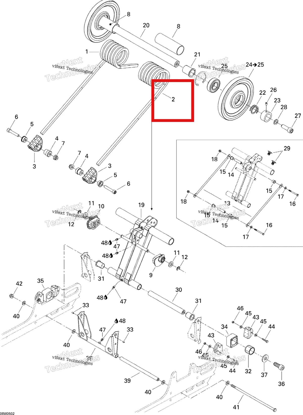 Деталь 503189594 на схеме узла 2005 Ski-Doo GSX 380F Rear Arm Gsx