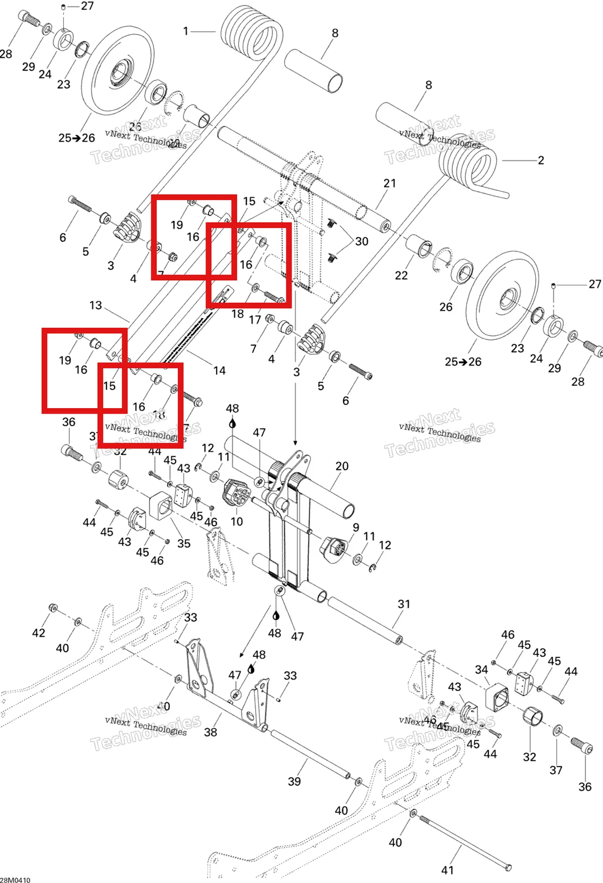 Деталь 503189861 на схеме узла 2004 Ski-Doo MX Z X 440 Racing Rear Arm