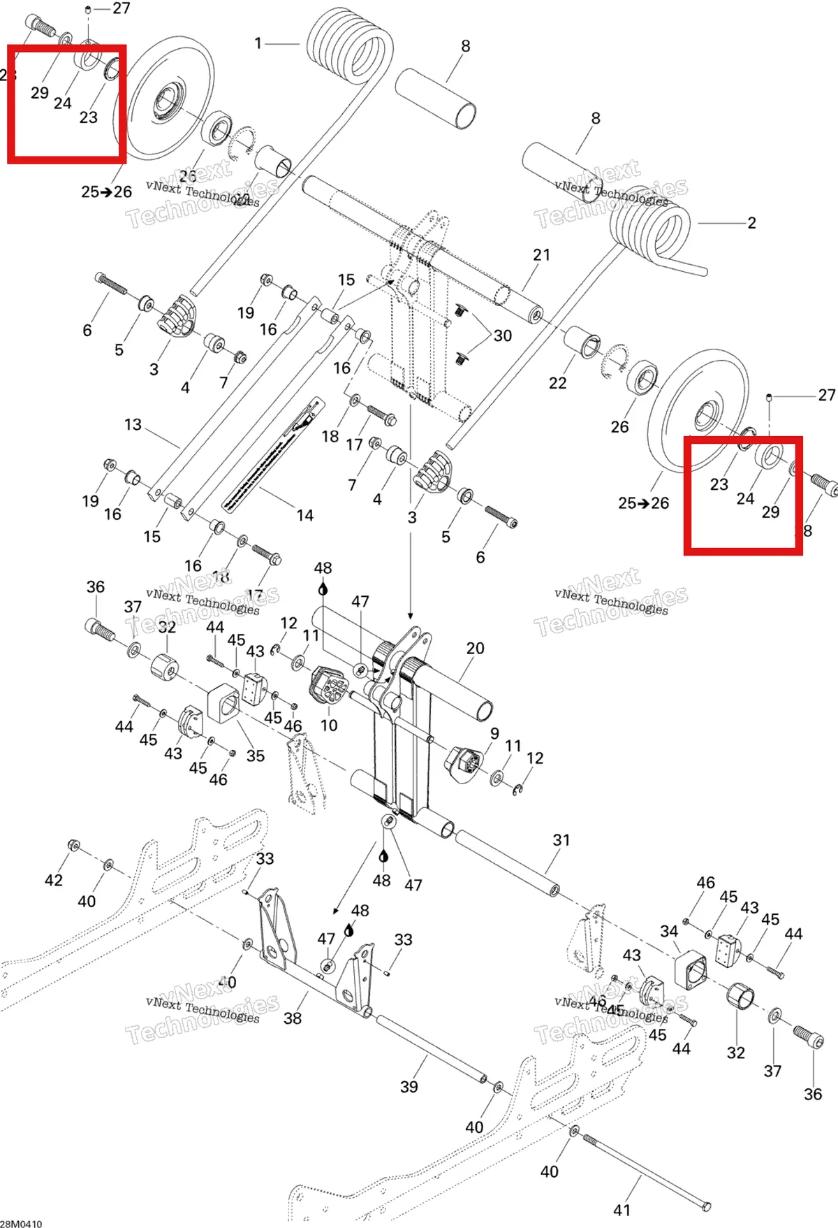 Деталь 503189965 на схеме узла 2004 Ski-Doo MX Z X 440 Racing Rear Arm