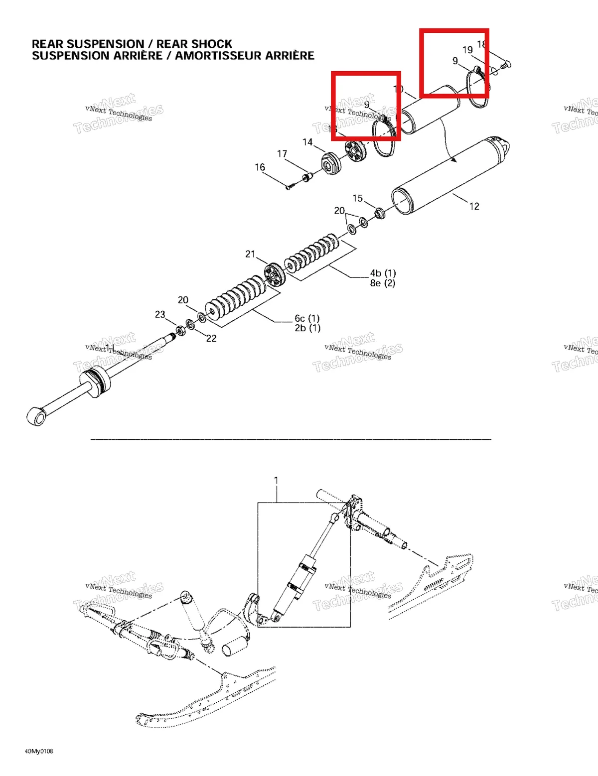 Деталь 503190036 на схеме узла 2002 Ski-Doo MX Z X 440 Rear Take Apart Shocks 2