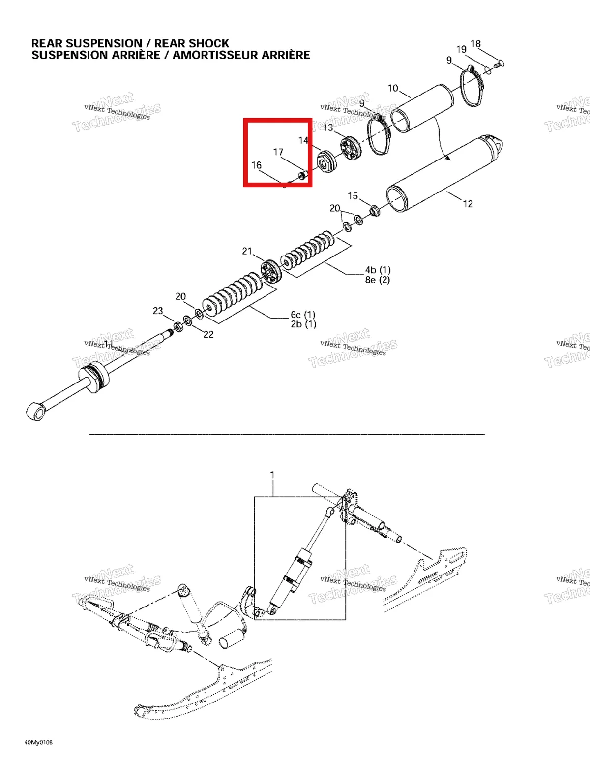 Деталь 503190056 на схеме узла 2002 Ski-Doo MX Z X 440 Rear Take Apart Shocks 2