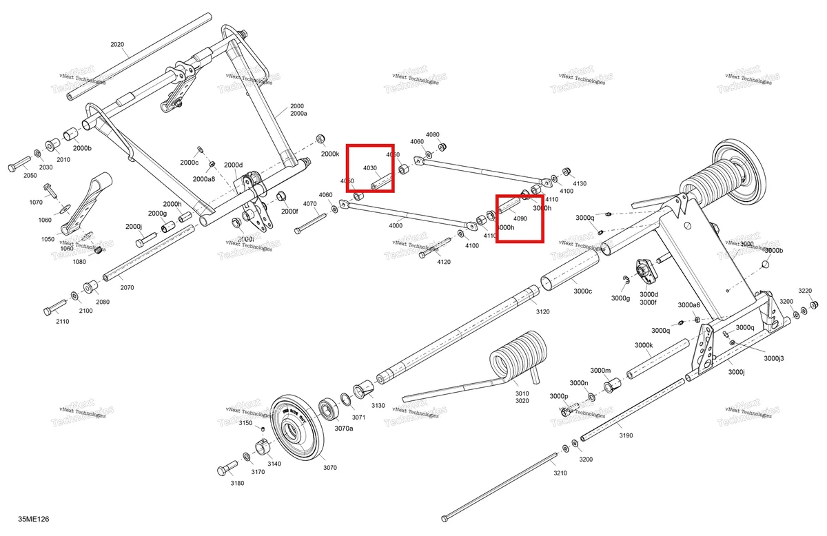 Деталь 503190113 на схеме узла 2025 Ski-Doo EXPEDITION - 900 ACE TURBO R - SE - AYSA - Deep Black - 154X20X1.8CST8 Track Suspension - Rear - Upper Section