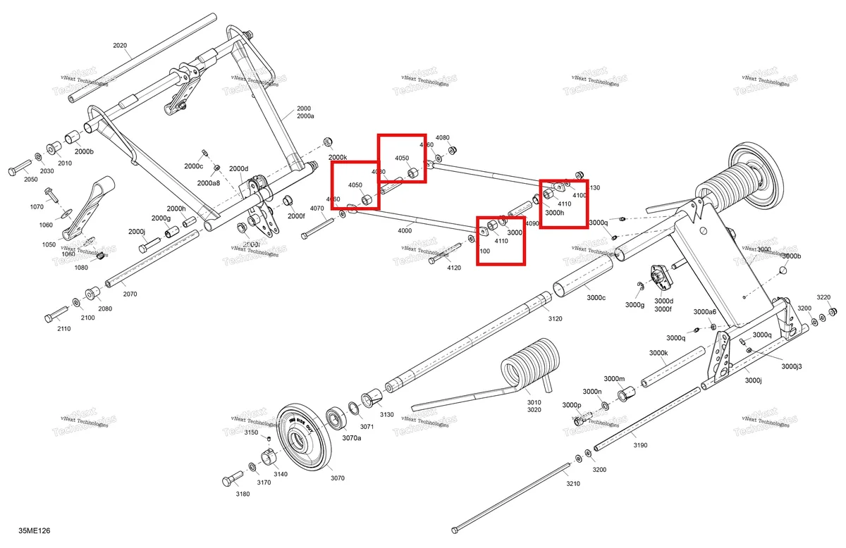 Деталь 503190114 на схеме узла 2025 Ski-Doo EXPEDITION - 900 ACE TURBO R - SE - AYSA - Deep Black - 154X20X1.8CST8 Track Suspension - Rear - Upper Section