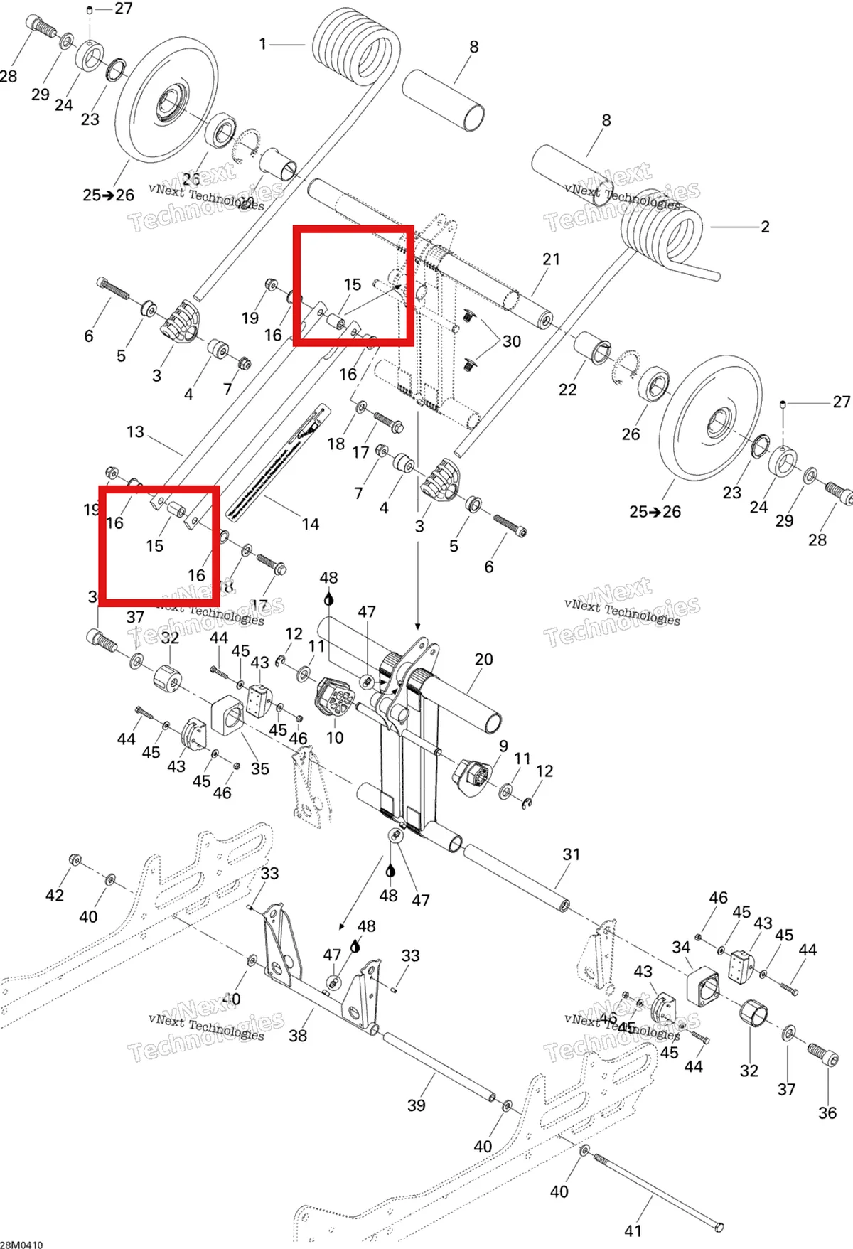 Деталь 503190190 на схеме узла 2004 Ski-Doo MX Z X 440 Racing Rear Arm