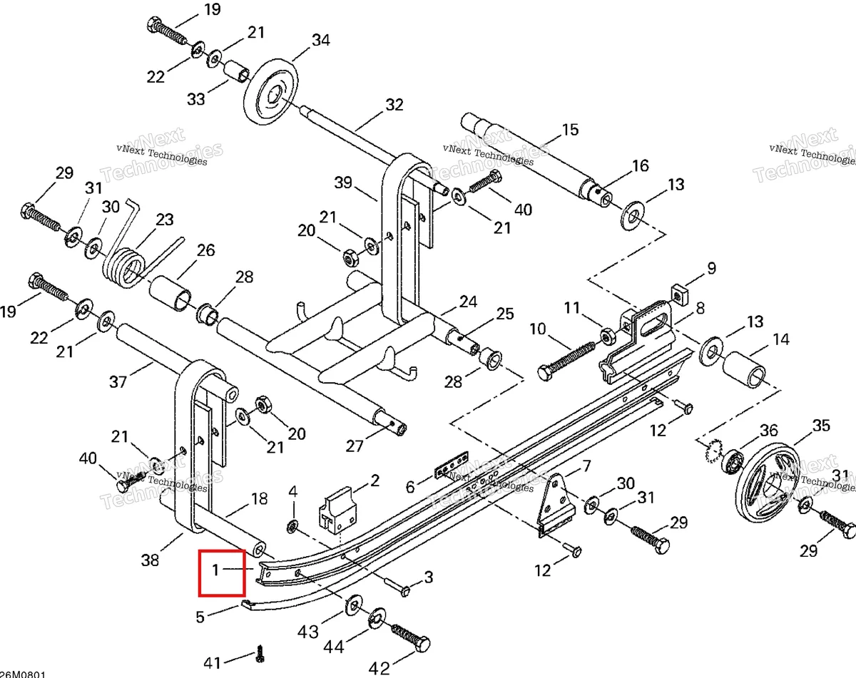Деталь 503190219 на схеме узла 2008 Ski-Doo Mini Z Rear Suspension