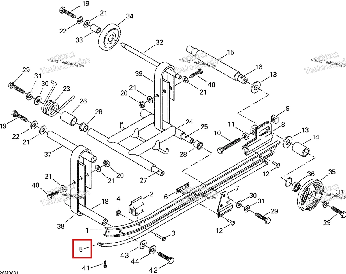 Деталь 503190235 на схеме узла 2008 Ski-Doo Mini Z Rear Suspension