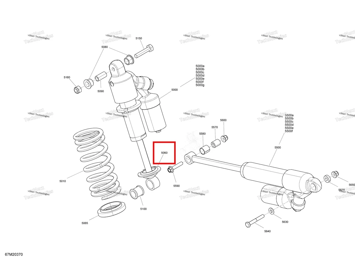 Деталь 503190271 на схеме узла 2020 Ski-Doo MXZ 600RS Suspension, Rear - Shocks